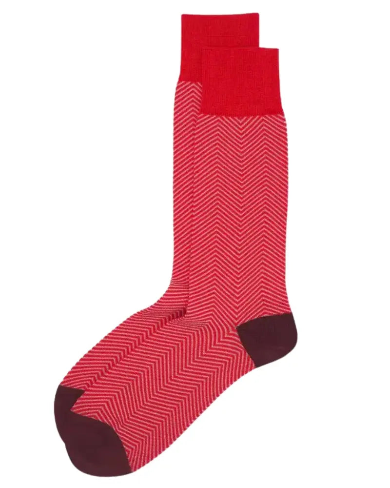 Peper Harow Chevron Design Cotton Socks - Red