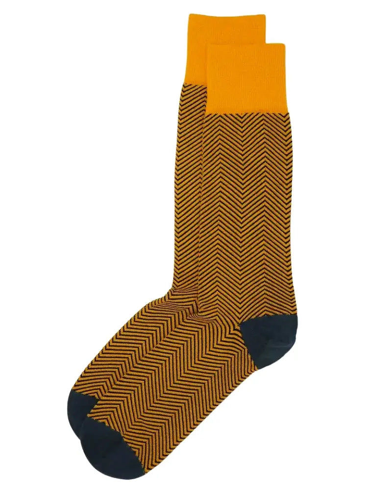 Peper Harow Chevron Design Cotton Socks - Yellow