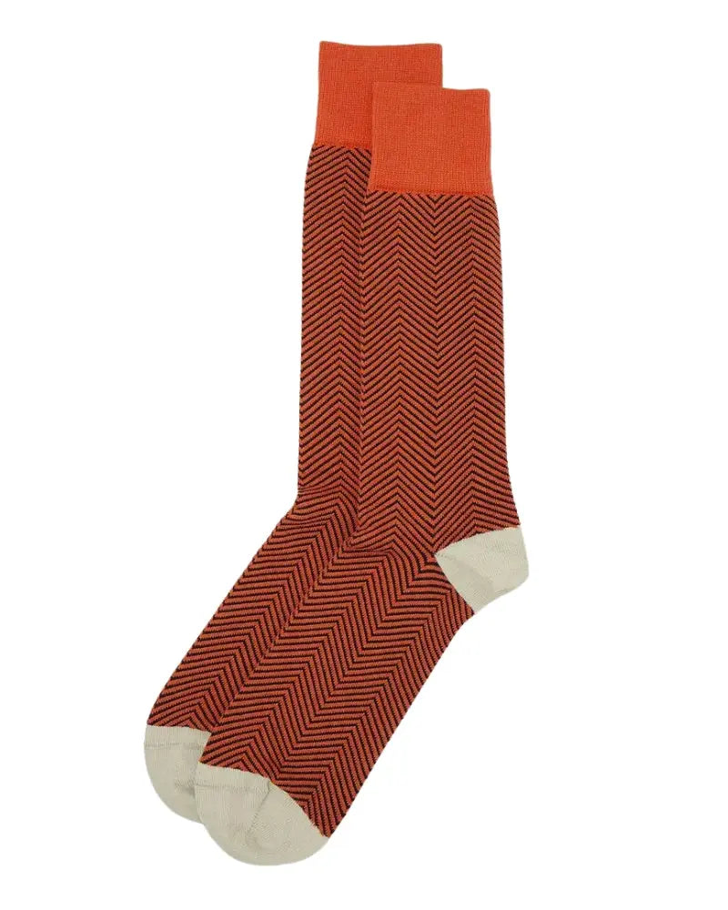 Peper Harow Chevron Design Cotton Socks - Orange