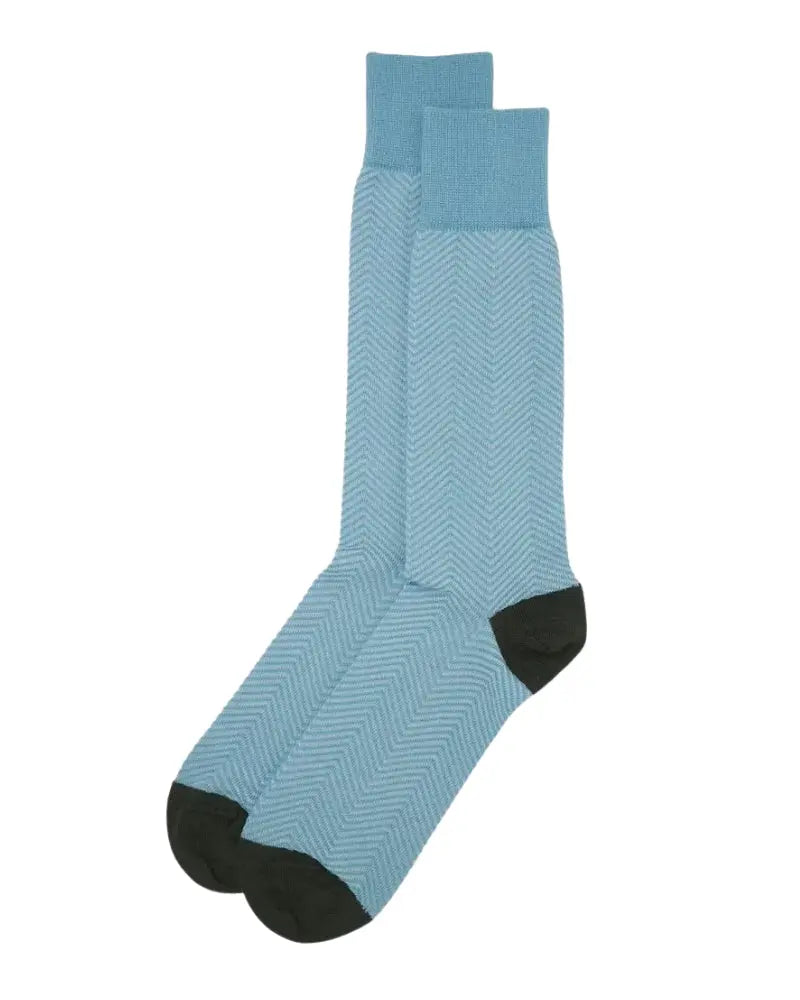 Peper Harow Chevron Design Cotton Socks - Light Blue