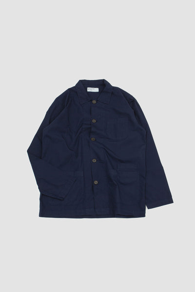 Org. Fine Poplin Bakers Overshirt Navy