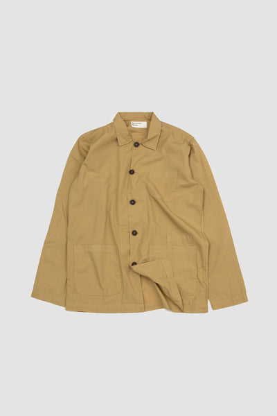 Org. Fine Poplin Bakers Overshirt Sand