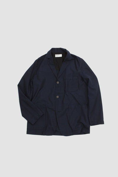 Cotton Mix Suiting 3 Button Jacket Navy