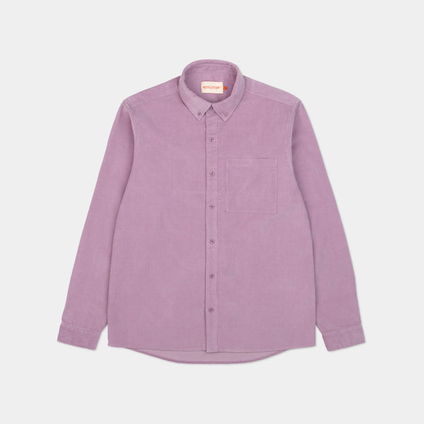 Light Purple Loose Corduroy Shirt