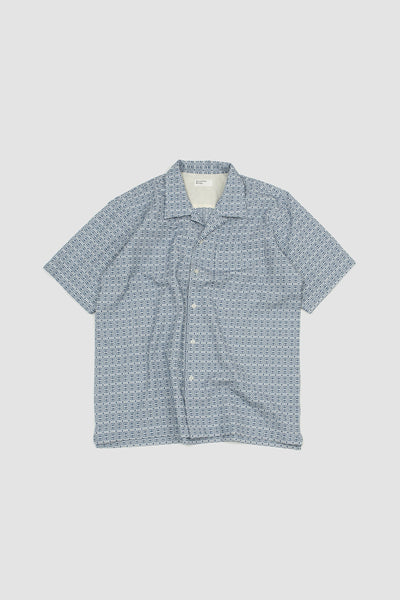 Porto Cotton Camp Shirt White/Blue