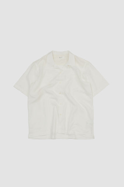 Lin. Cot. Shirting Camp Shirt White