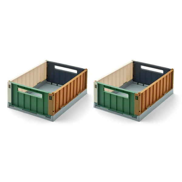 : Weston Storage Box Small - 2 Pack: Sea Blue Multi Mix