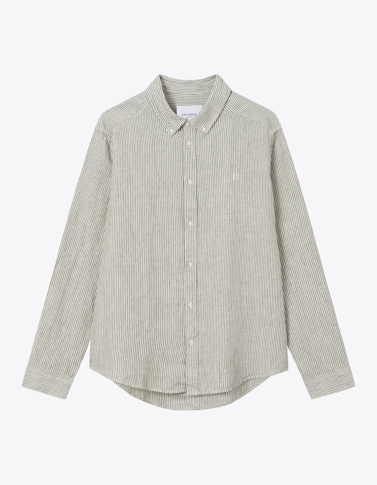 Kristian Linen B.d. Shirt - Ivory / Olive Night