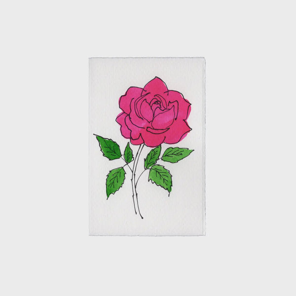 Scribble & Daub Rose Card - Pink