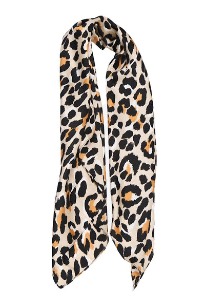 Faux Silk Square Leopard Print Scarf