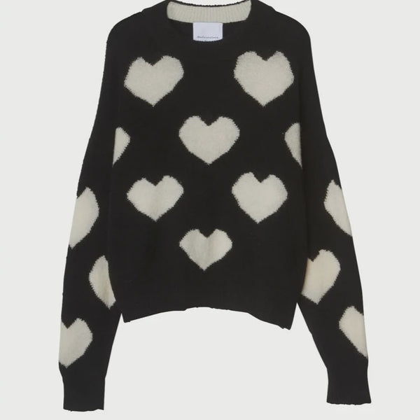 Nina Heart Sweater - Black