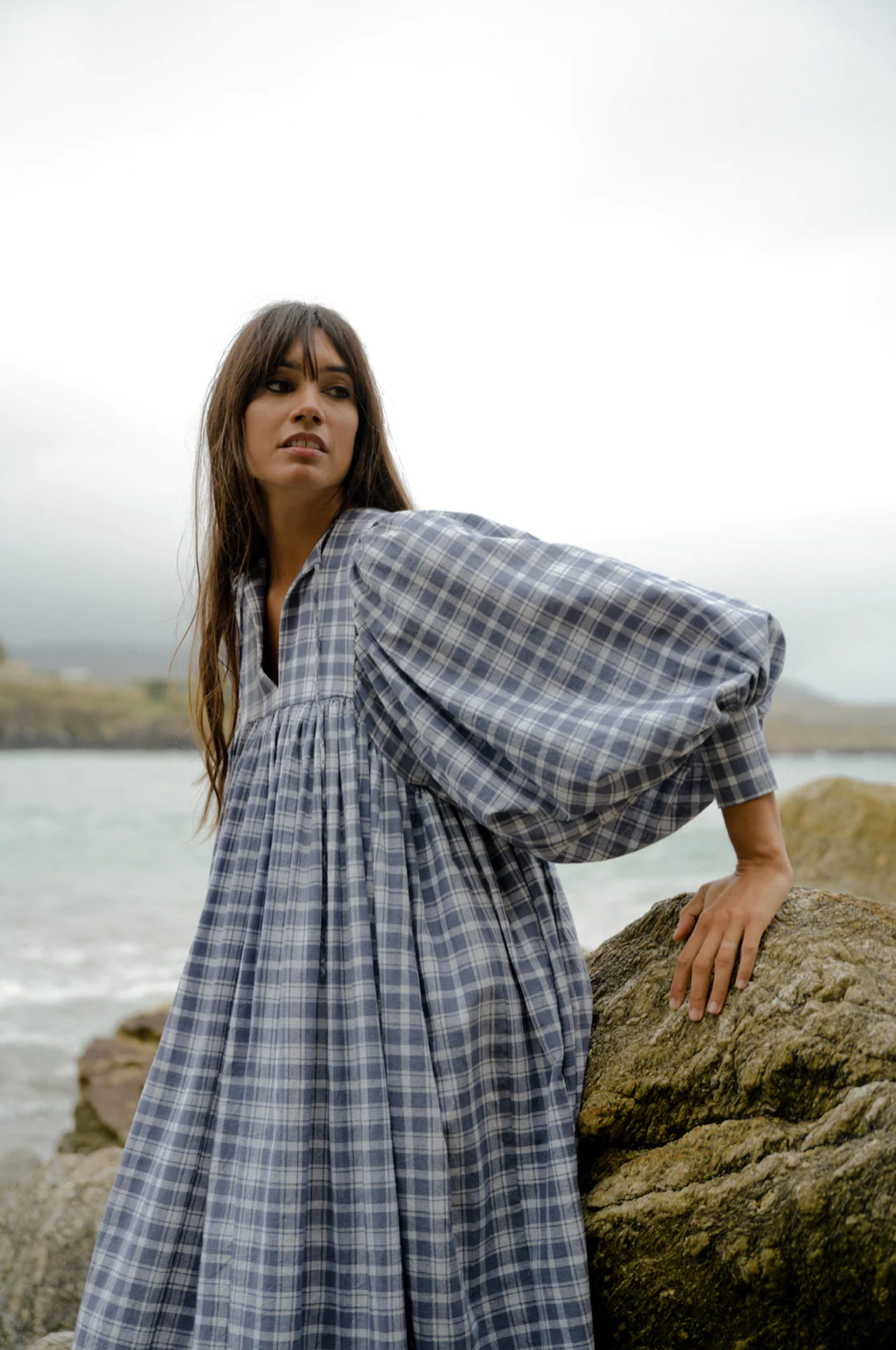 Blue Anemone | Cactus Dress | Blue Plaid