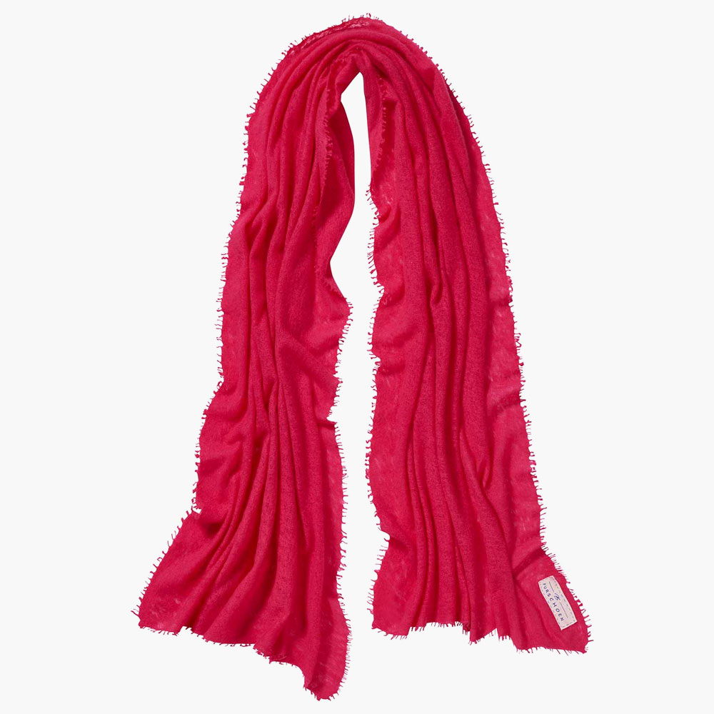 Pur Schoen Hand Felted Cashmere Soft Scarf - Raspberry / Himbeere + Gift