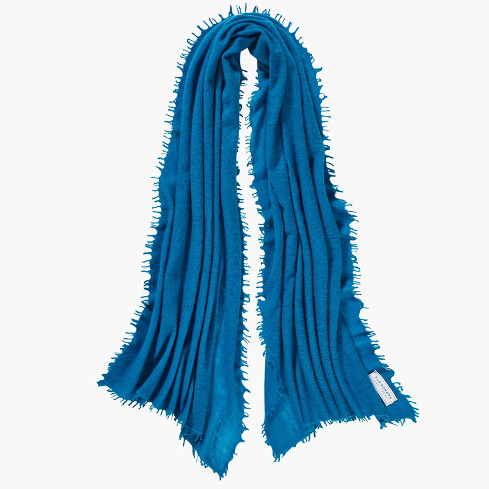 Pur Schoen  Hand Felted Cashmere Soft Scarf - Petrol
