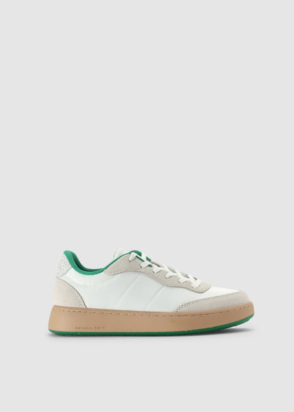 May Leather Trainers In White Basil