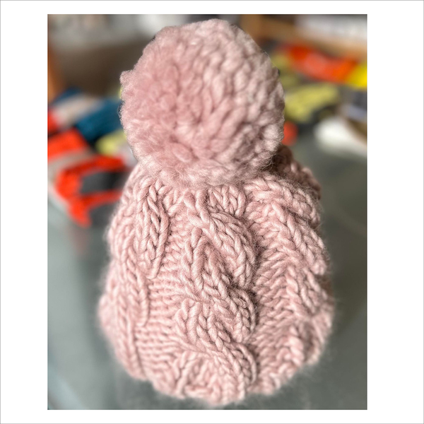 Merino Wool Bobble Hat - Mink
