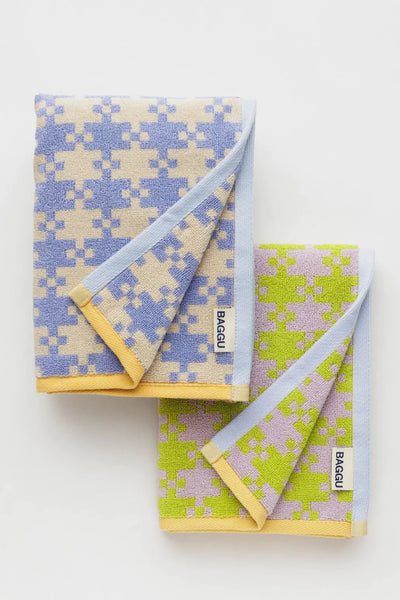 Pastel Pixel Gingham Hand Towels