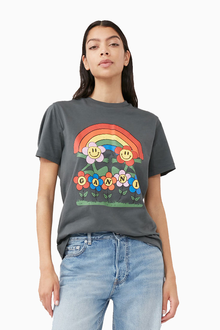 Ganni Basic Jersey Rainbow Relaxed T-shirt