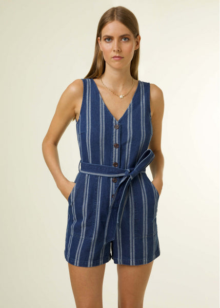 Mila Playsuit - Denim Blue