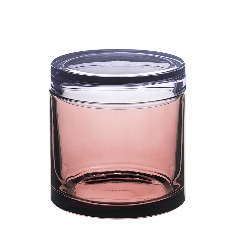 Remember Glass Storage Jar Small In Contrasting Pink & Lilac Colours Size 1000ml