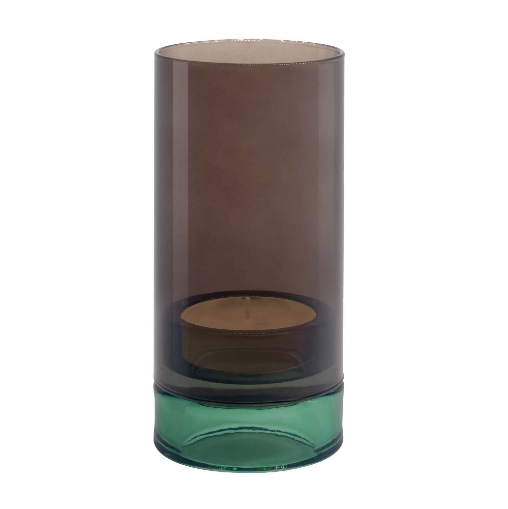 Remember Glass Tealight Lantern Lys Design Moss Green & Aqua Colours