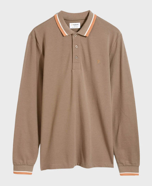 Farah Freddie L/s Polo Beige