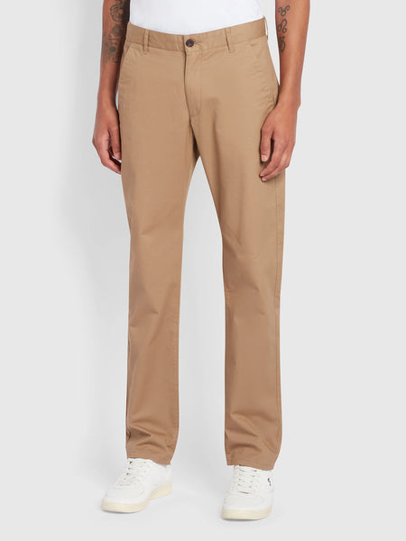 Farah Elm Regular Fit Organic Cotton Twill Chinos Beige