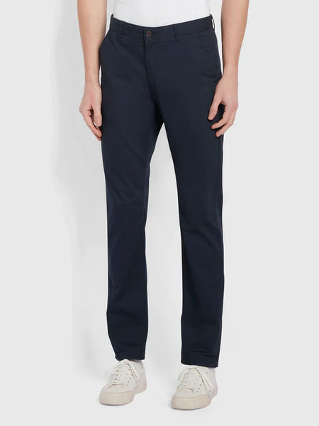 Farah Elm Regular Fit Organic Cotton Twill Chinos Navy