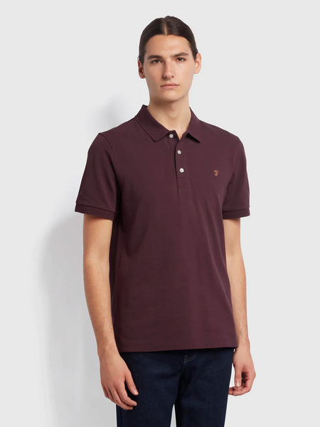 Farah Blanes Slim Fit Organic Cotton Polo Shirt Farah Red