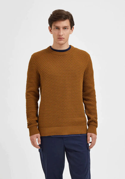 Selected Homme Remy L/s Knit Crew Neck Brown