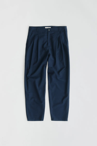 Pleated Wide Trousers Desert Navy