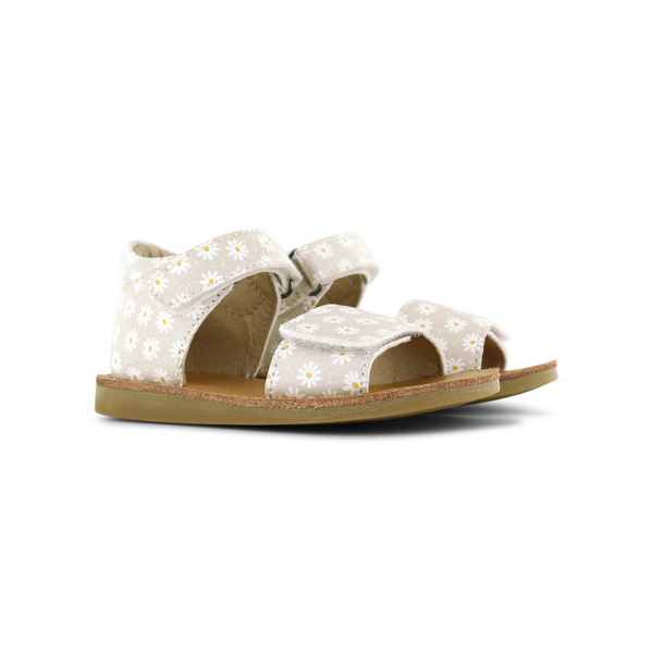 : Sandal - Beige Flowers