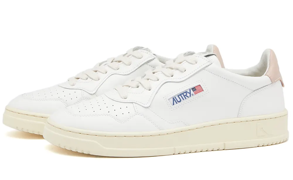 01 Low Leather Sneaker White & Pink