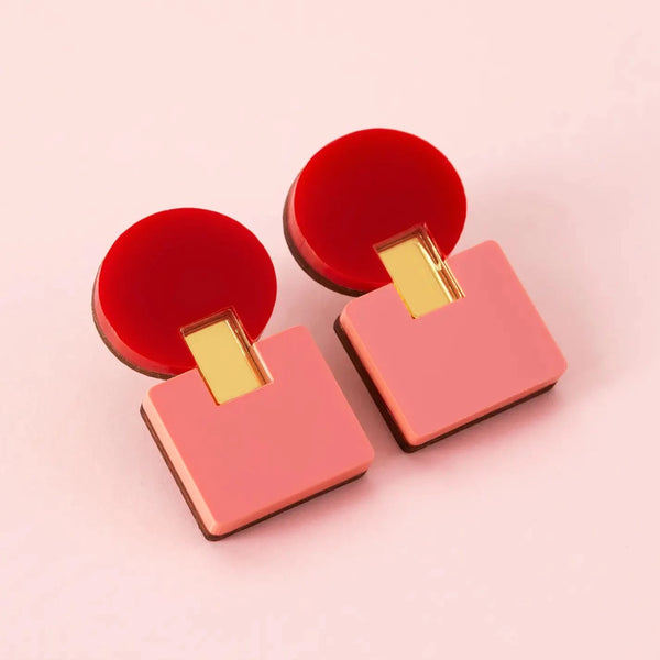 Red / Pink Statement Earring