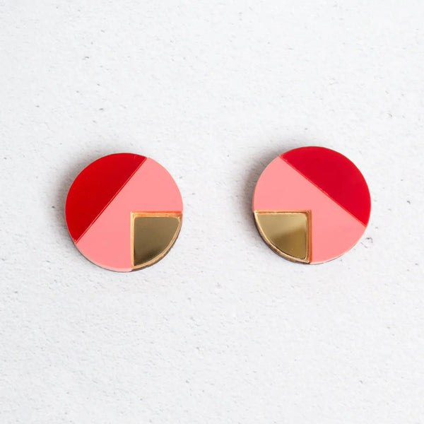 Matilda Earrings - Red & Gold