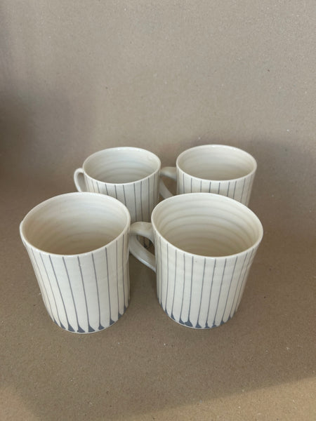 - Small Mug - Warm Grey Vertical Lined