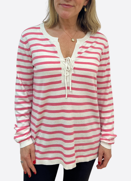 Eliza Tie V-neck Shirt Pink