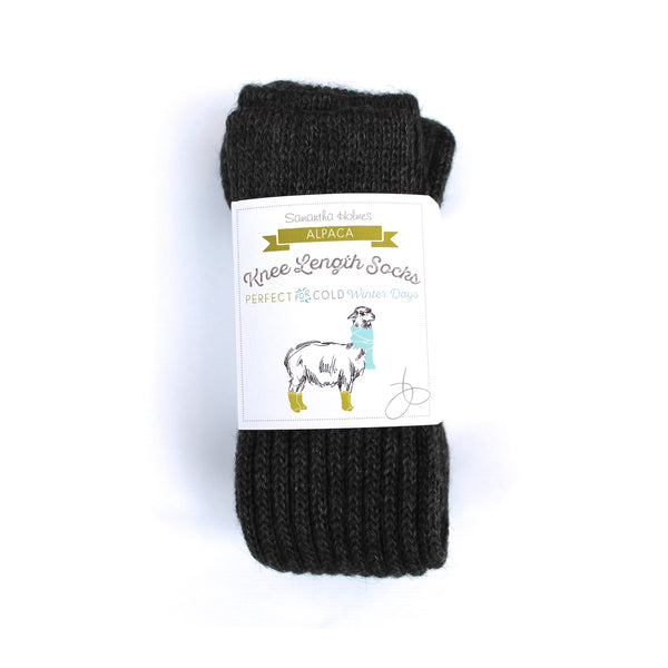 Samantha Holmes Size 5-8 Charcoal Alpaca Knee Socks