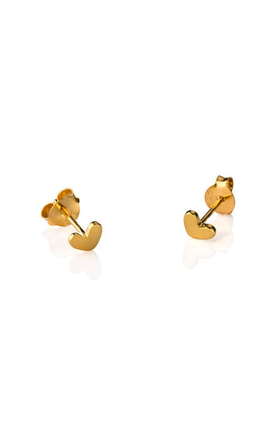 One & Eight Gold Tiny Heart Studs