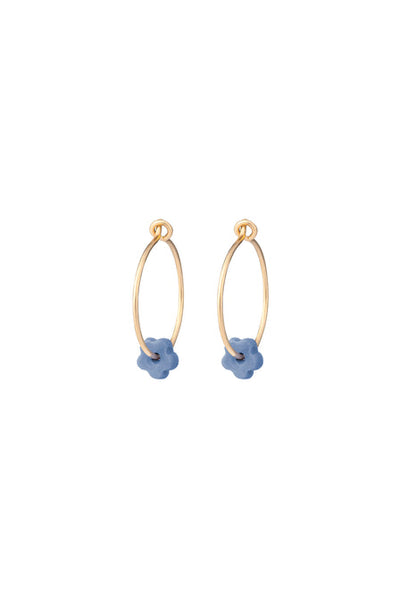 Lapis Petal Gold Earrings