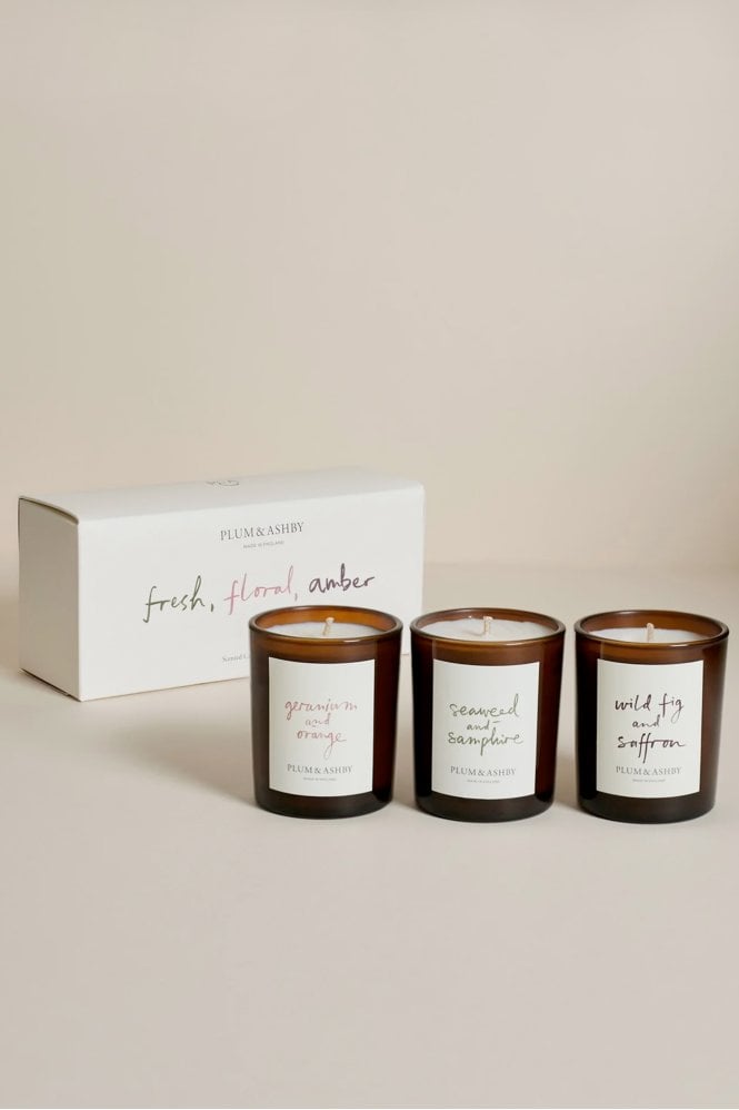 Fresh Floral And Amber Candle Gift Set