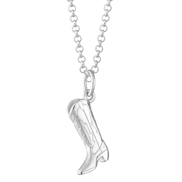 | Cowboy Boot Necklace | Silver