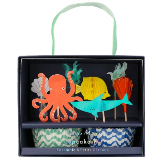 Meri Meri Octopus & Shark Cupcake Kit (x 24 Toppers)