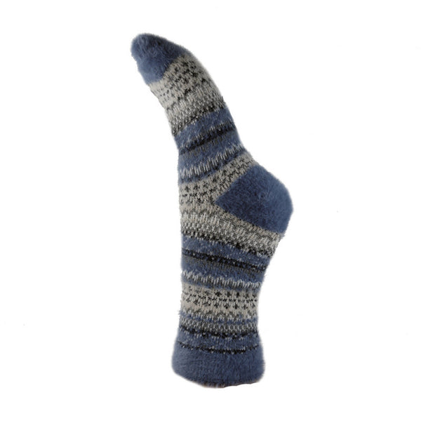 Joya Blue Patterned Wool Blend Socks