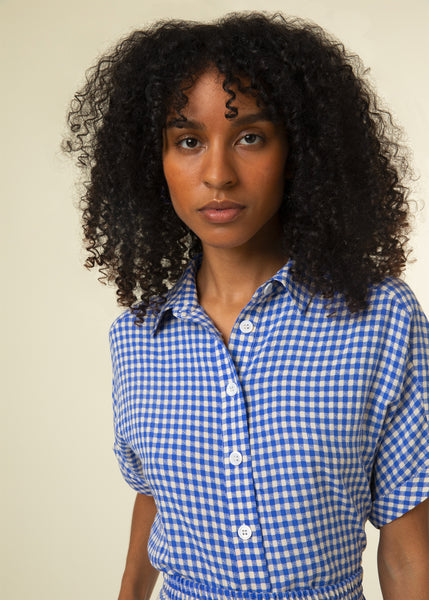 Calie Shirt - Blue Gingham