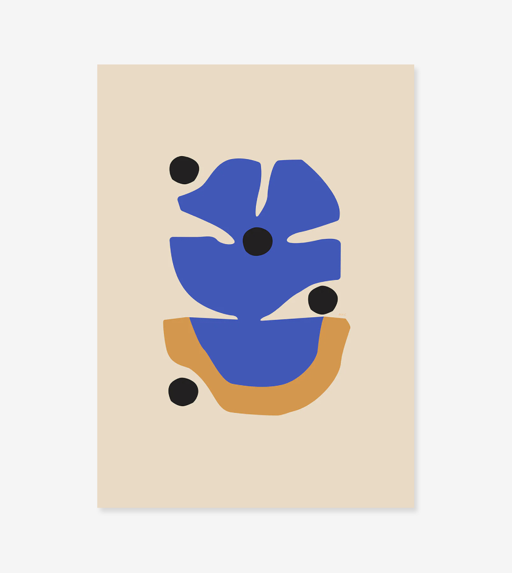 Paper Collective Flor Azul By Berenice Hernandez - 50x70 Poster
