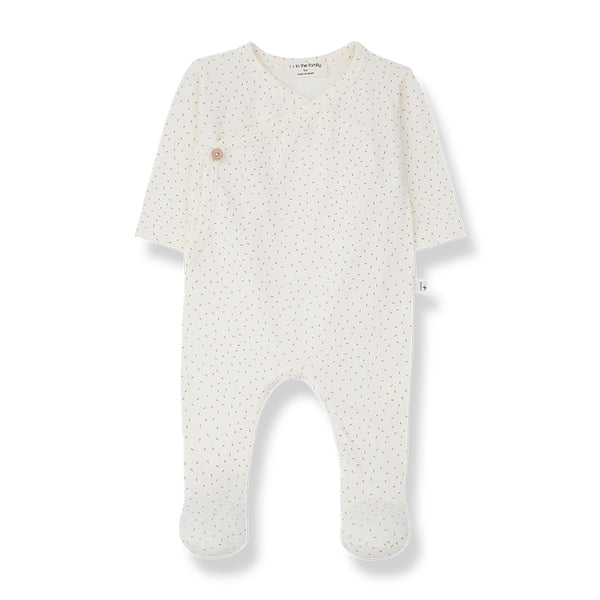 Nona Printed Babygrow In Ecru