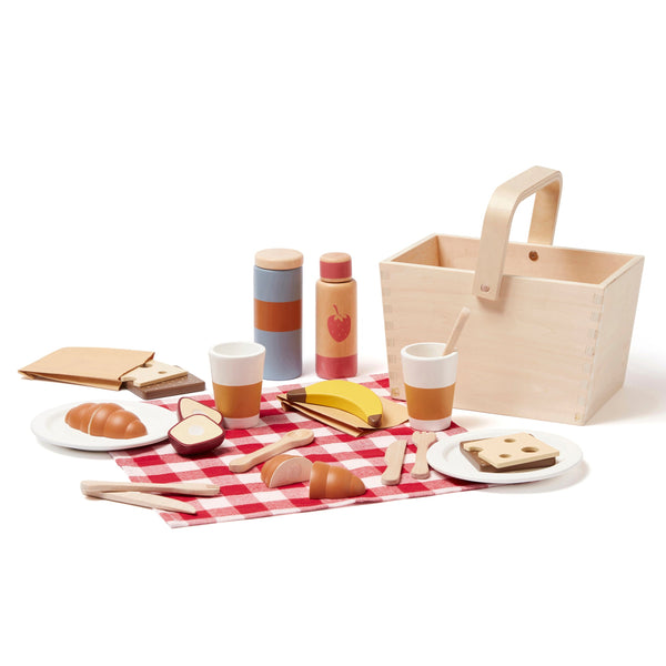 Kids Concept Wooden Picnic Basket with Accessories