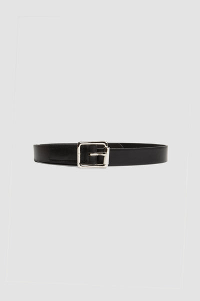 Double Boucle Leather Belt Black