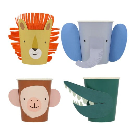 Meri Meri Animal Parade Character Cups (x 8)